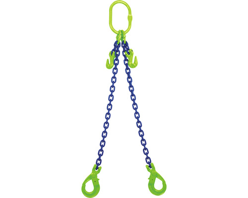 Chain sling Mamutec 2-strand 6 mm GK10 with safety load hook and shortener, 2 m