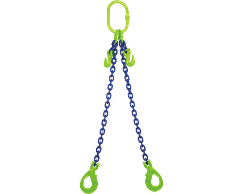 Chain sling Mamutec 2-strand 8 mm GK10 with safety load hook and shortener, 2 m
