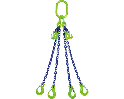 Chain sling Mamutec 4-strand 8 mm GK10 with load hook and shortener, 2 m