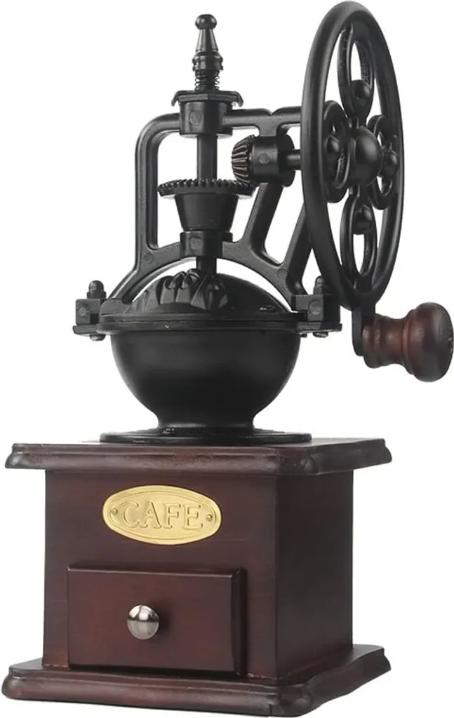 Tianpeng ANTCOOL Manual Coffee Grinder Antique Hand Crank Cast Iron Coffee Grinder with Grinding Mechanism