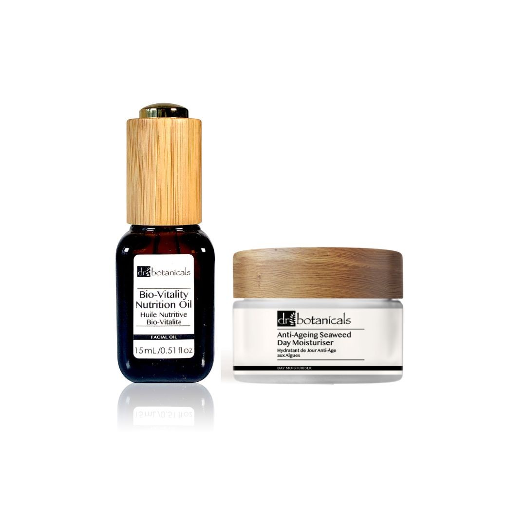 Anti-Aging Plant-Based Moisturizer & Facial Oil Set 75 ml