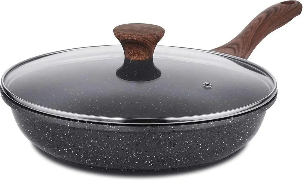 sonstige Non-stick frying pan with lid, 24cm, Swiss granite coating, omelette pan