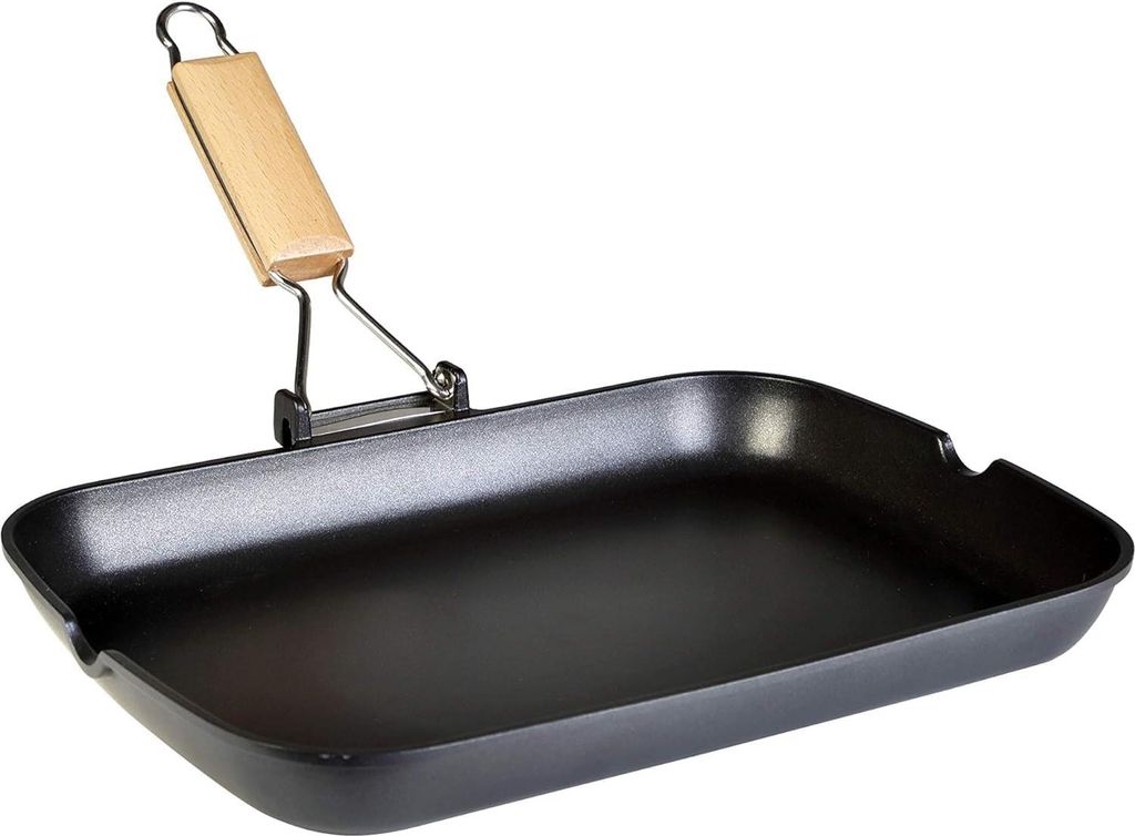 Markenlos Non-stick grill pan - High-quality aluminum - Suitable for induction cooktops - 1 piece