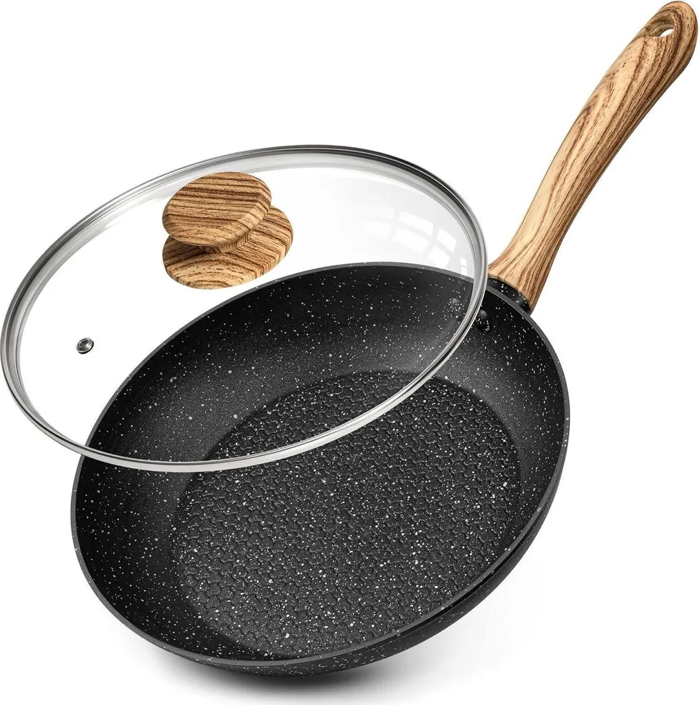 sonstige Non-stick frying pan with glass lid, 20cm, black, induction compatible