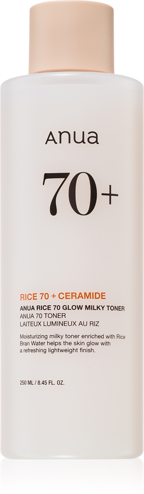Anua Rice 70+ Glow Milky Toner Moisturizing toner for rejuvenating facial skin