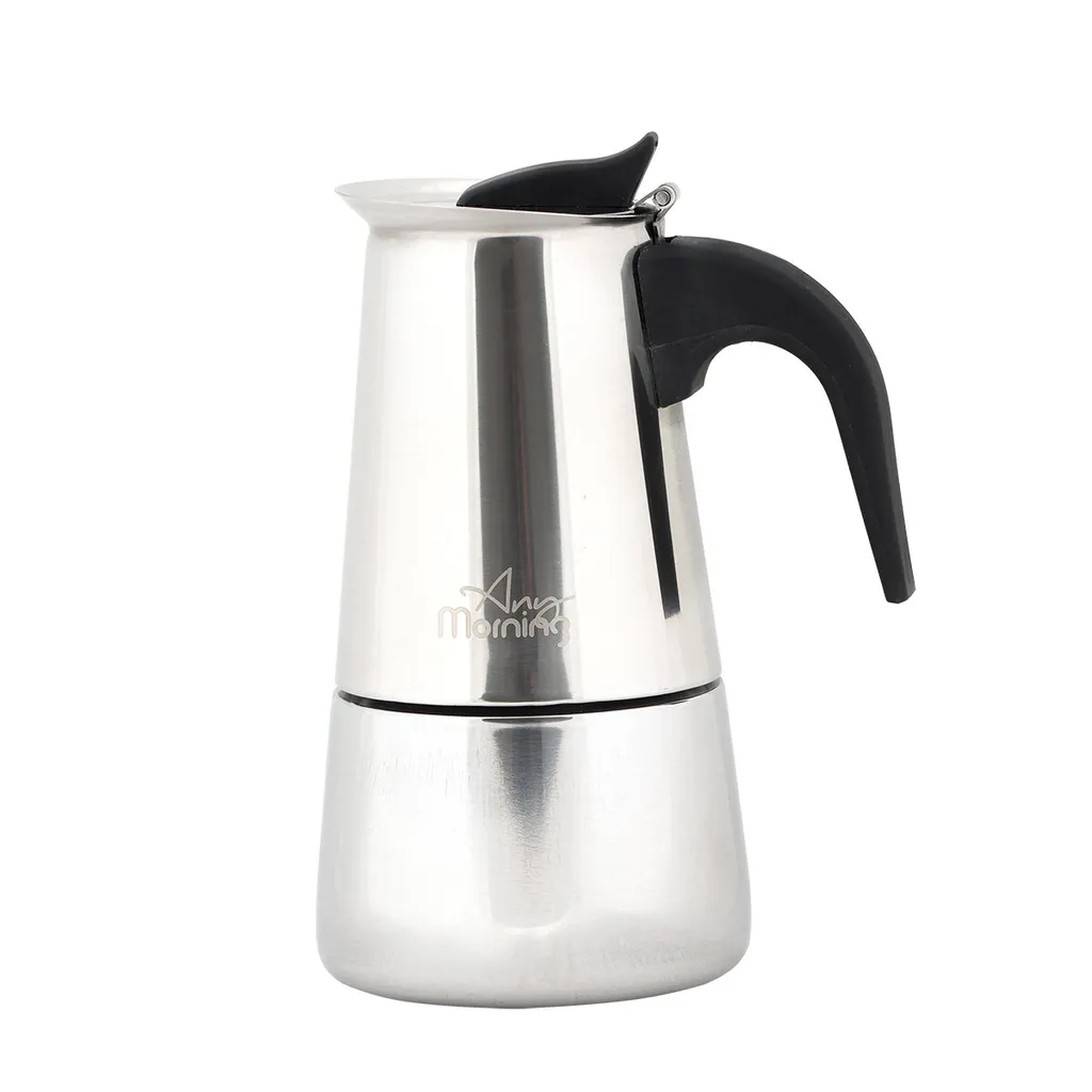 Any Morning Espresso Maker 300 ml – Stainless Steel – Makes 6 Cups – Induction Compatible – Suitable for All Hobs – Perfect for Outdoor Use, Travel & Everyday Use