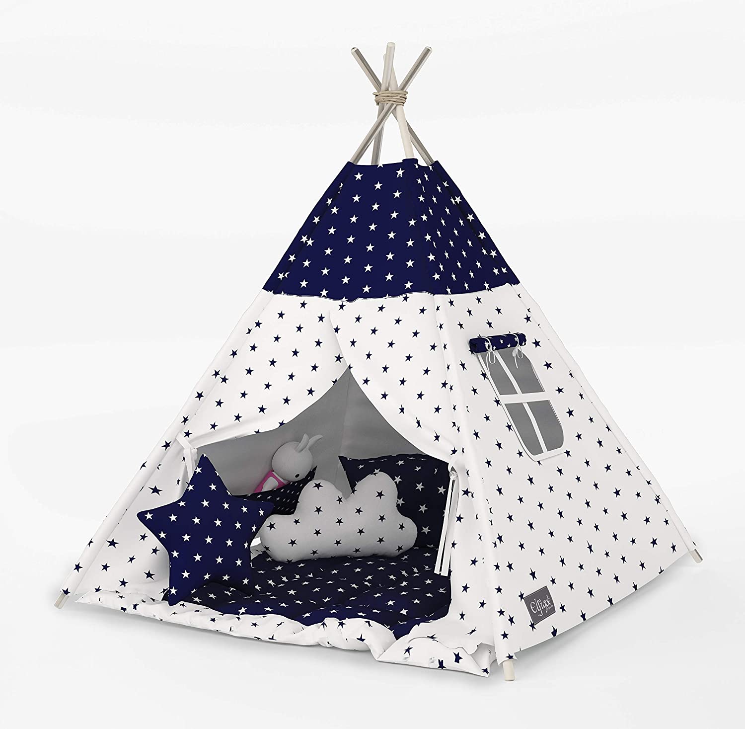 Elfique new Tipi Indian Tent play Tent Double Padded Blanket (Tent with Bla