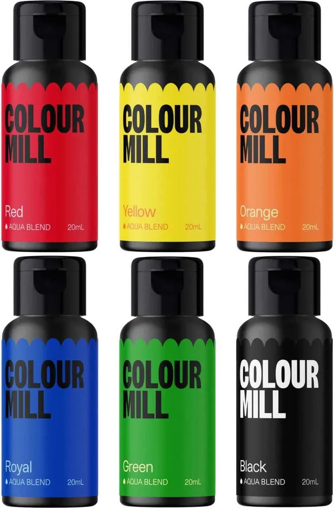 AOS Set | Color Mill Aqua Blend Food Coloring Primary Set 6x 20ml