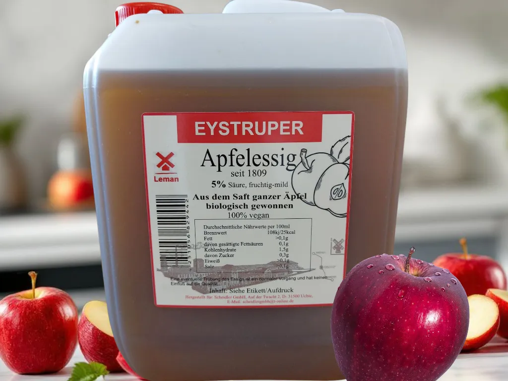 Scheidler Apple cider vinegar 5% acid from whole apples, 5L - organically produced - vegan - Eystrup apple cider vinegar