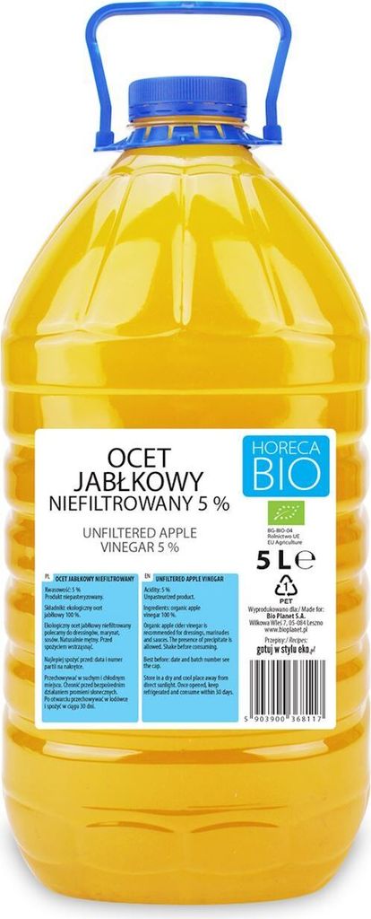 HORECA BIO Apple Cider Vinegar 5% Unfiltered 5 L - Horeca