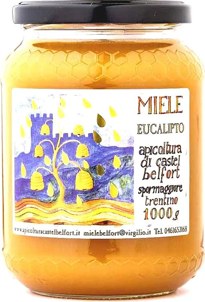 Win2Win Tech Apicoltura Castel Belfort - Eucalyptus Honey 100% Italian - Cold Extracted - Creamy - 1 kg 1000g