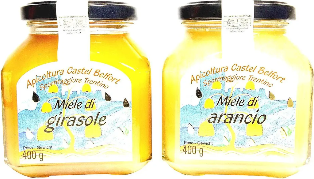 Win2Win Tech Apicoltura Castel Belfort - Honey Set Sunflower and Orange - 100% Italian cold-extracted blossom honey 400g