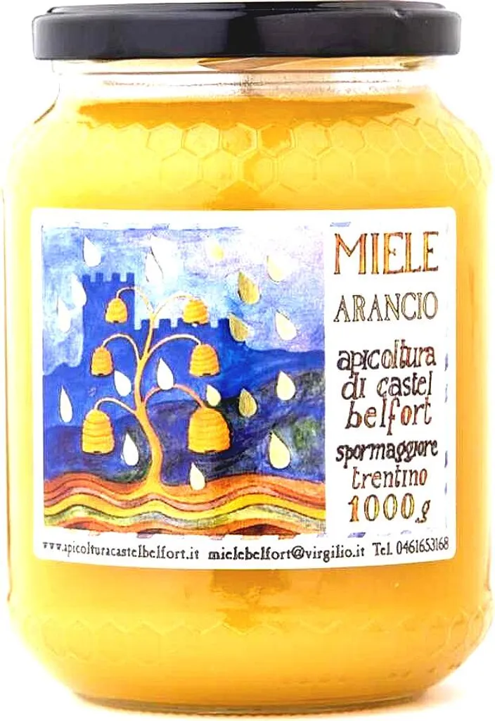 Win2Win Tech Apicoltura Castel Belfort - Orange Blossom Honey 100% Italian - Cold Extracted - Natural Blossom Honey - 1 kg 1000g
