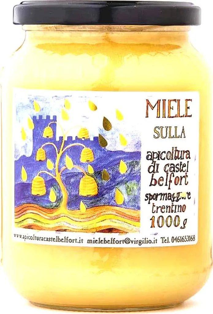 Win2Win Tech Apicoltura Castel Belfort - Sulla Honey 100% Italian - Cold Extracted - Natural Blossom Honey - 1 kg