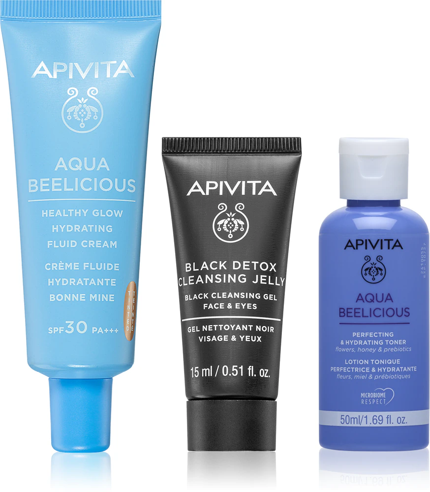 Apivita Aqua Beelicious Hydrating & Natural Coverage Routine Set Facial care set with moisturizing effect
