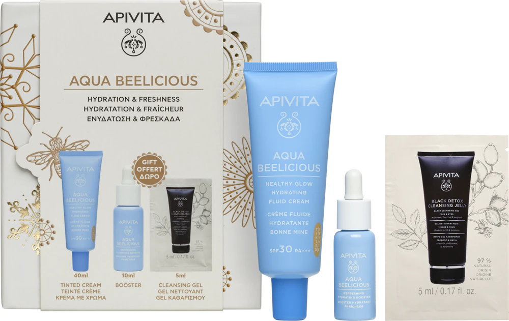 Apivita Aqua Beelicious Hydration & Natural Coverage Set Christmas Gift Set for hydrated and radiant skin