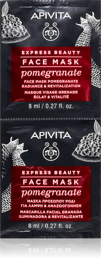 Apivita Express Beauty Revitalizing Face Mask Pomegranate revitalizing and brightening face mask