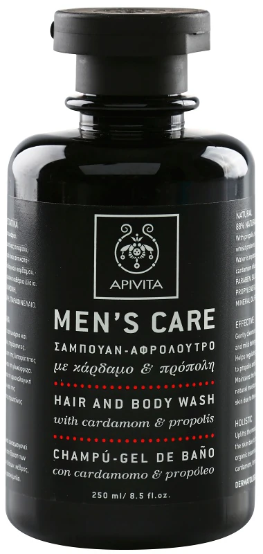 Apivita Mens Tonic Shampoo & Shower Gel Cardamom & Propolis Shampoo & Shower Gel 2 in 1