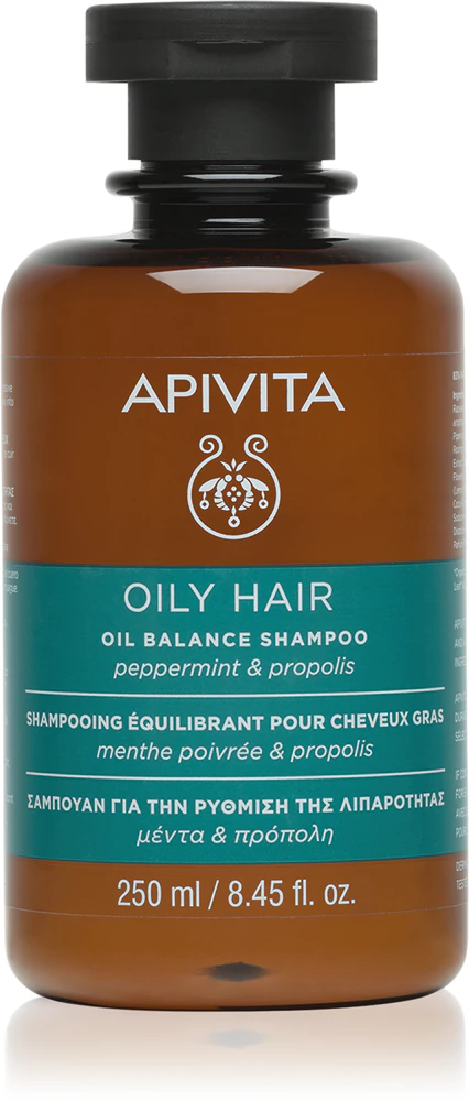 Apivita Oily Hair Oil Balance Shampoo deep cleansing shampoo for oily hair and scalp for more shine and strength of the hair