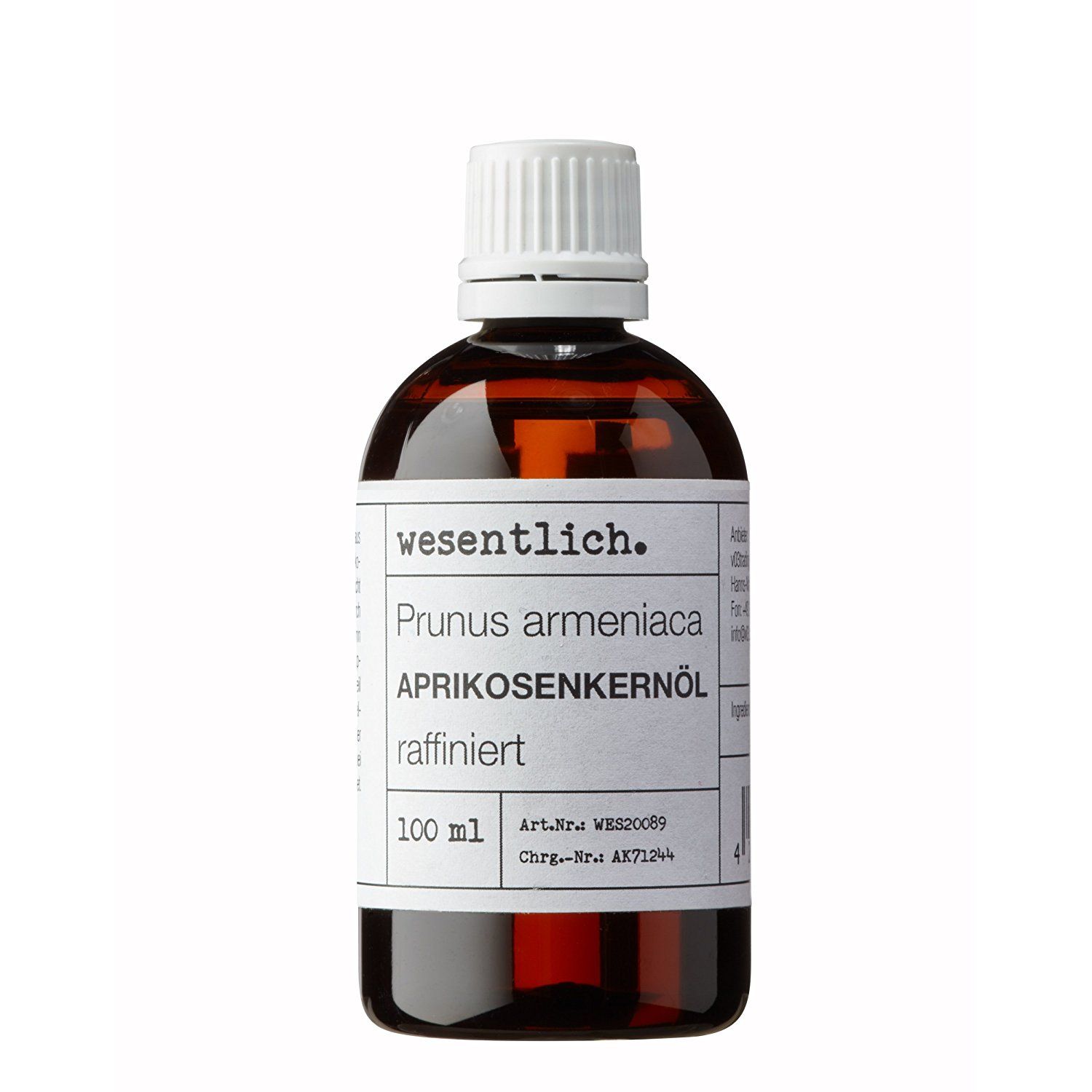 Apricot kernel oil is essential. 100 ml