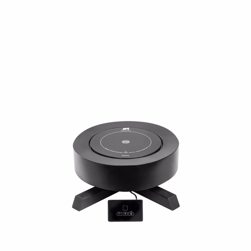 APS 12250 induction hob, metal stand with oak wood, Ø 46.5 cm, height 16 cm, hob Ø 24 cm, 900 watts
