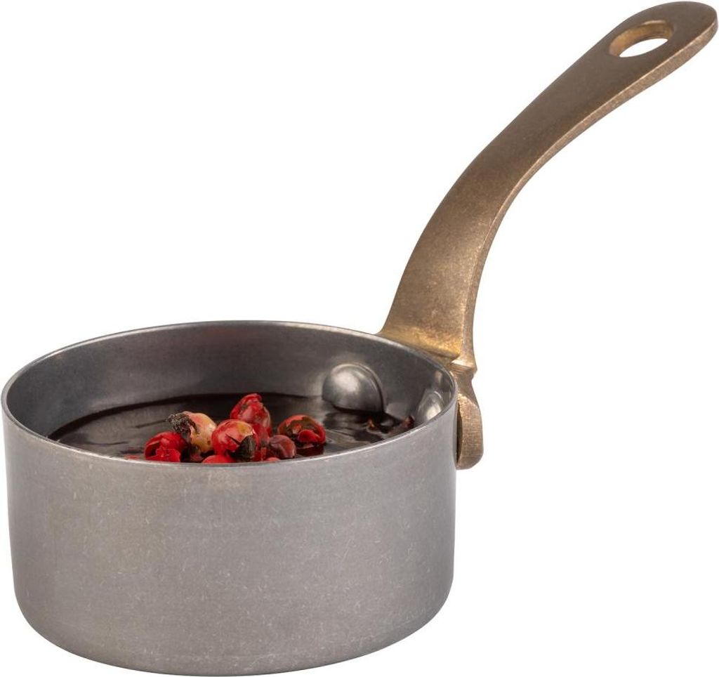 Assheuer + Pott GmbH & Co. KG APS 40780 Serving pot / saucepan VINTARA, stainless steel, Ø 5.5 cm, height 2.5 cm, 0.05 liters, antique stainless steel look