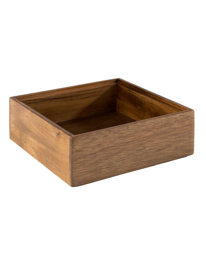 Aps Wooden Box Woody - 15 X 15 Cm, H: 5.5 Cm - Set Of 2