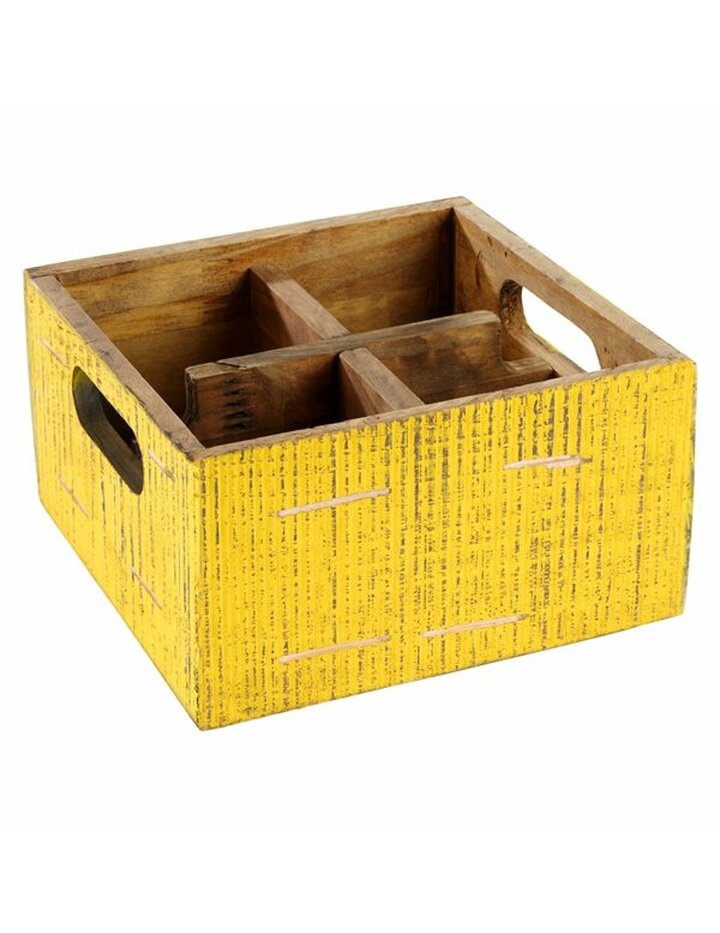 Aps Table Caddy-Vintage-17 X 17 Cm, H: 10 Cm Yellow