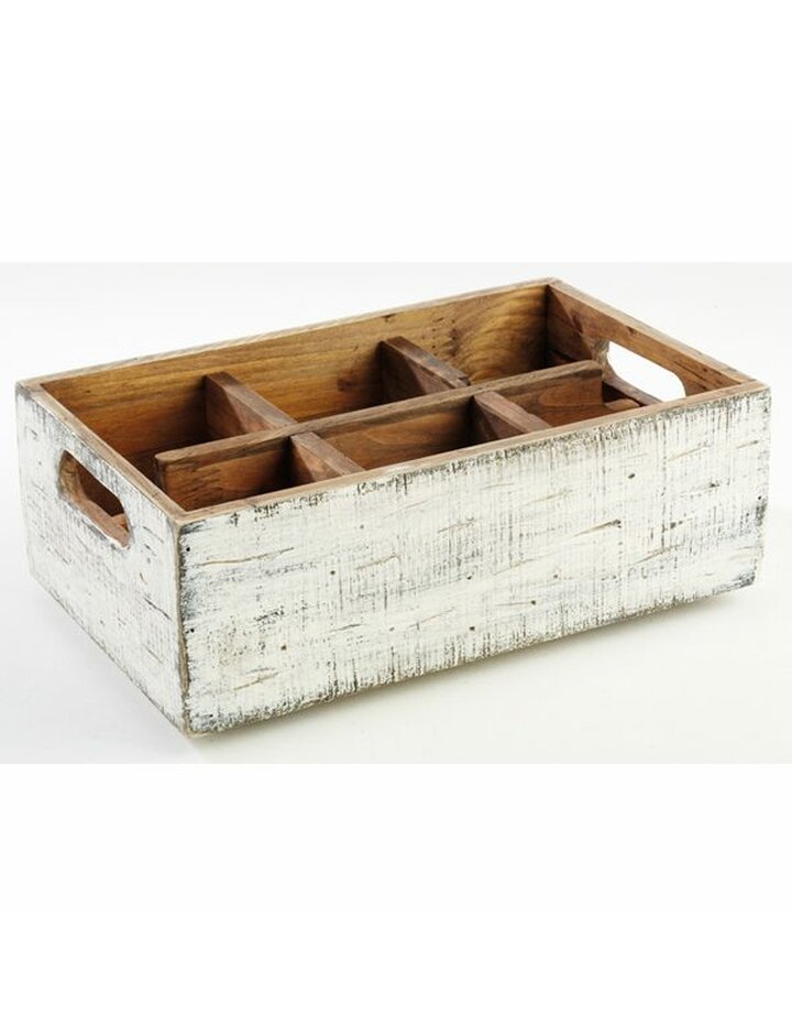 Aps Table Caddy-Vintage-27 X 17 Cm, H: 10 Cm White - Set Of 2