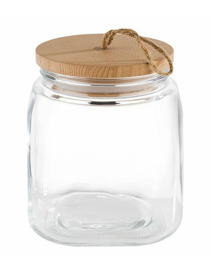 Aps Storage Glass Woody-14 X 14 Cm, H: 17 Cm