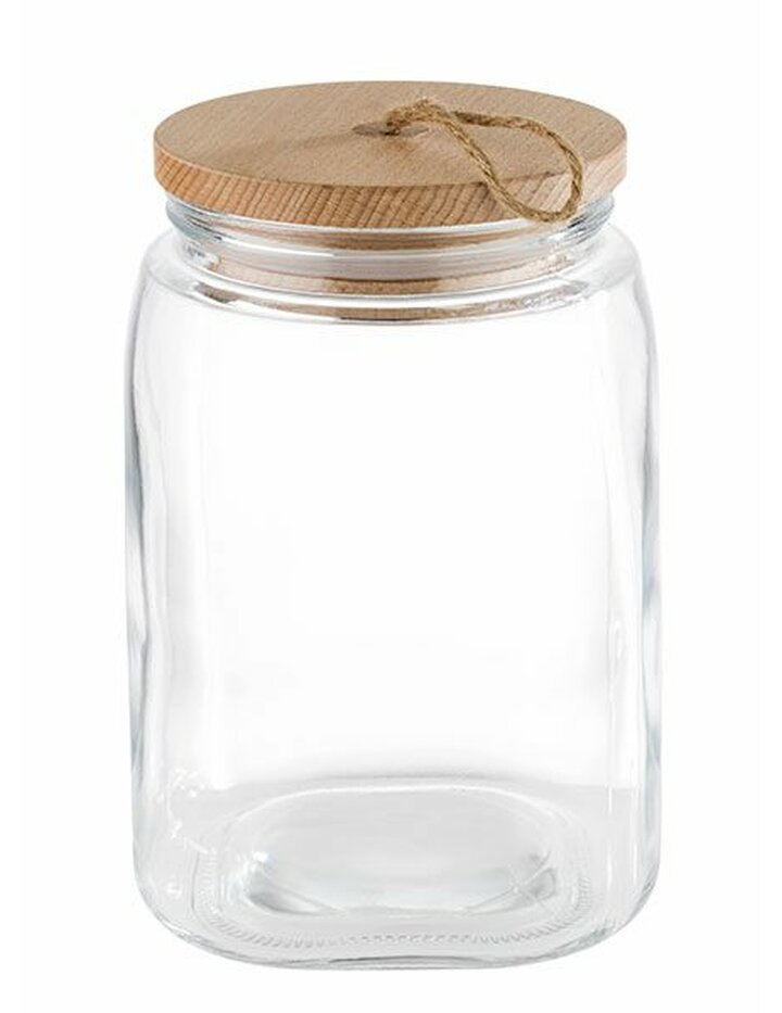 Aps Storage Glass Woody-14 X 14 Cm, H: 21,5 Cm