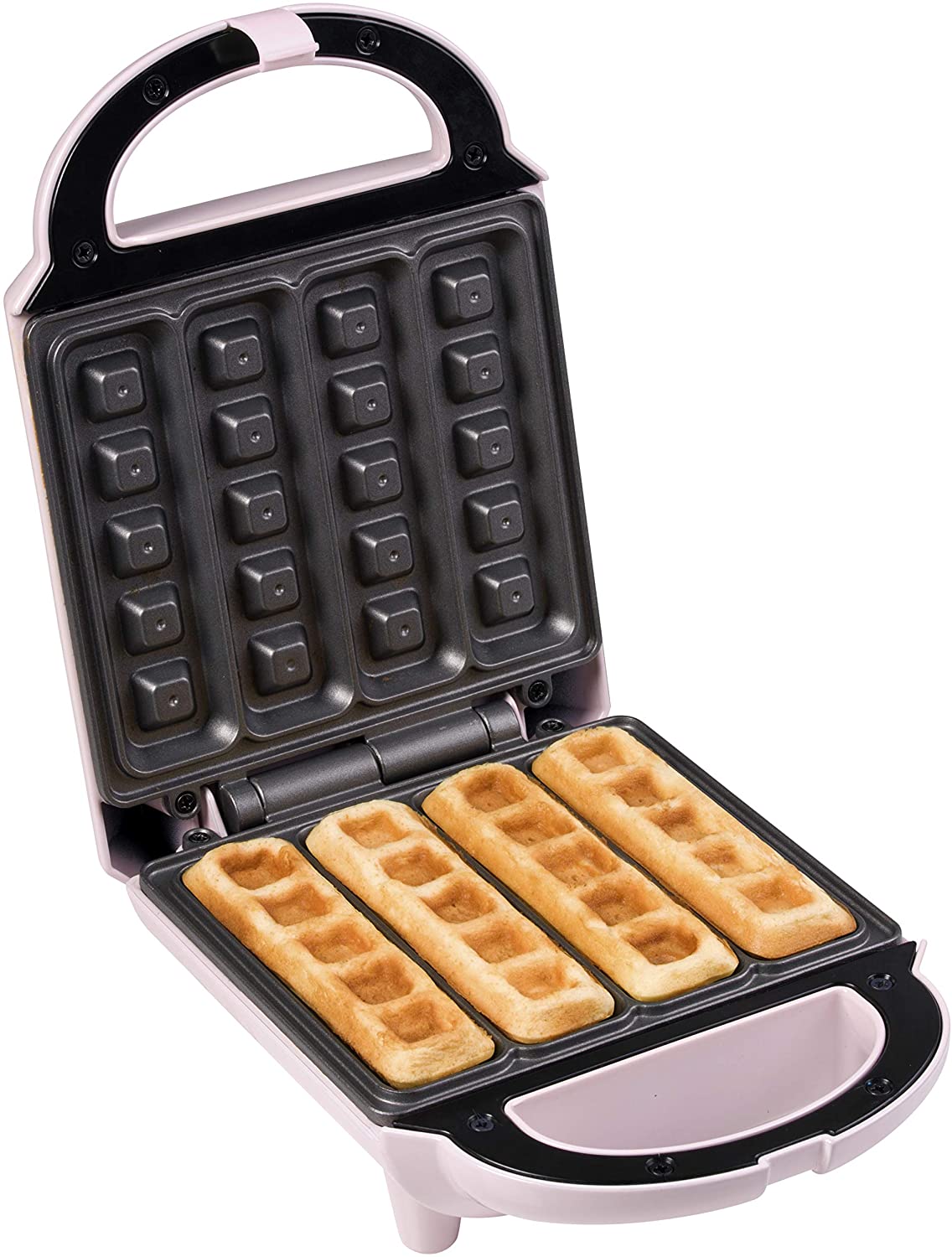 Bestron Waffle Maker for Waffle Sticks, Waffle Machine in Retro Design, 460 Watt, Sweet Dreams, Pink