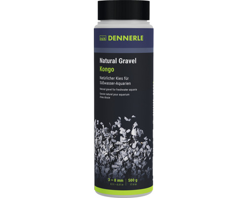Aquarium gravel Natural Gravel Kongo Dennerle 3 - 8 mm black 0.500 kilograms Aquascaping