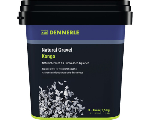 Aquarium gravel Natural Gravel Kongo Dennerle 3 - 8 mm black 2.5 kilograms Aquascaping