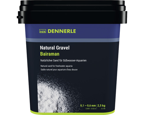 Aquarium sand Natural Gravel Baira Dennerle 0.1 -0.6 mm white 2.5 kilograms Aquascaping