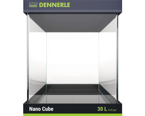 Aquarium DENNERLE Nano Cube 30 l with black back wall film, foam pad, cover plate, beginner's brochure approx. 30 x 30 x 35 cm