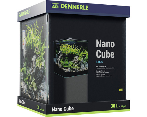 Aquarium DENNERLE Nano Cube Basic, 30 L, LED lighting Chihiros C 251 including internal filter, cover plate, safety pad, Scaper's Back background film, beginner's brochure,