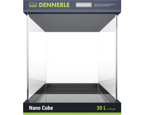 Aquarium DENNERLE Nano Cube white glass 30 l with foam base 30 x 30 x 35 cm