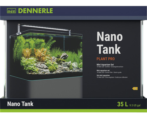 Aquarium DENNERLE Nano Tank Plant Pro 35 L, LED lighting Chihiros A II 401 including internal filter, cover plate, safety pad, beginner's brochure