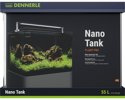 Aquarium DENNERLE Nano Tank Plant Pro 55 L, LED lighting Chihiros A II 451 including internal filter, cover plate, safety pad, beginner's brochure,