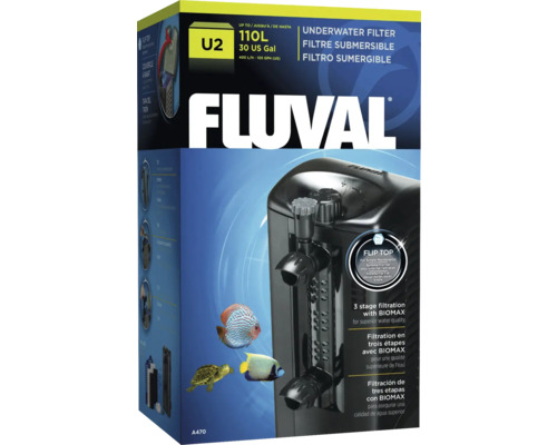 Aquarium internal filter Fluval U2 complete with filter media approx. 400 l / h for aquariums up to approx. 45 - 110 l