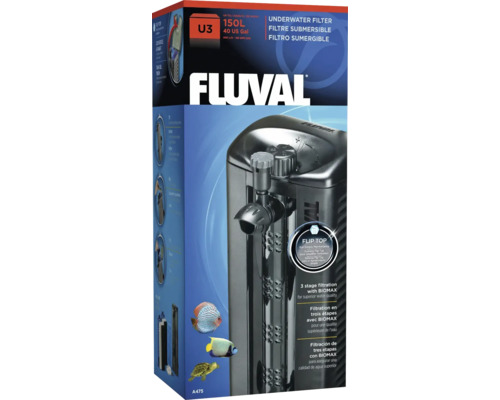 Aquarium internal filter Fluval U3 complete with filter media approx. 600 l / h for aquariums up to approx. 90 -150 l