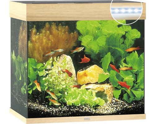 Aquarium JUWEL Lido 120 with LED lighting, pump, filter, heater without base cabinet light wood