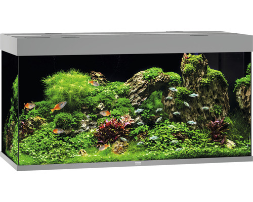 Aquarium JUWEL Rio 350 with LED lighting, pump, filter, heater without cabinet gray