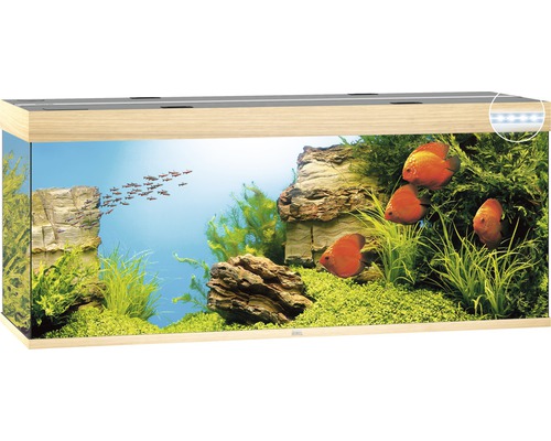 Aquarium JUWEL Rio 450 with LED lighting, pump, filter, heater without base cabinet light wood