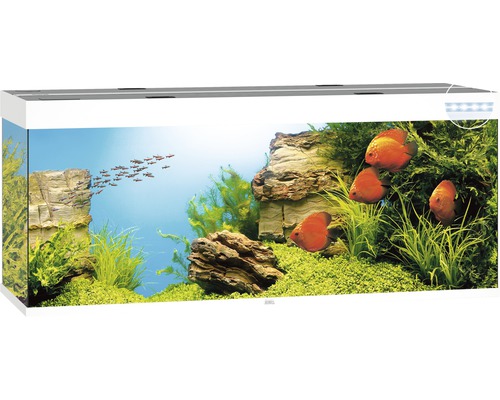 Aquarium JUWEL Rio 450 with LED lighting, pump, filter, heater without cabinet white