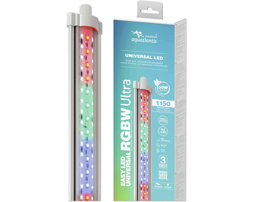 Aquarium lighting aquatlantis Easy LED Universal RGBW Ultra 1150 incl. ORI Smart Controller via app, 50 W, 6000 lumens, approx. 105 - 130 cm, 2,500 - 25,000 Kelvin