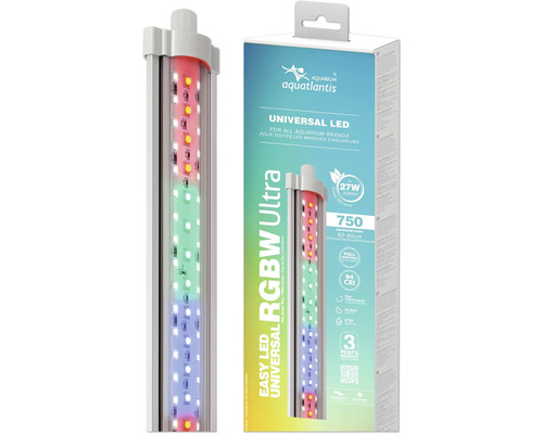 Aquarium lighting aquatlantis Easy LED Universal RGBW Ultra 750 incl. ORI Smart Controller via app, 27 W, 3240 lumens, approx. 60 - 85 cm, 2,500 - 25,000 Kelvin