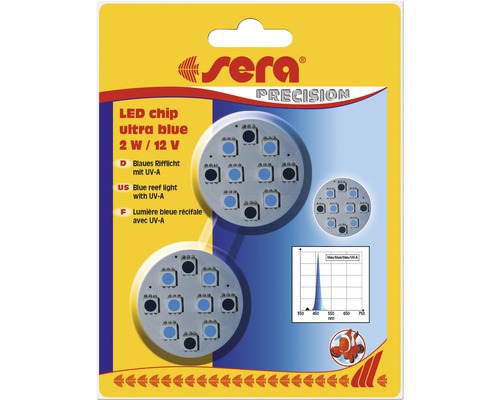 Aquarium lighting sera LED chip ultra blue, 2 pieces