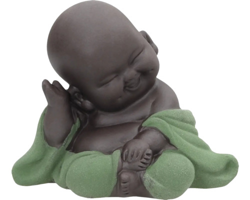 Aquarium decoration AquaParts temple figure happy green approx. 4.5 x 5 x 9 cm